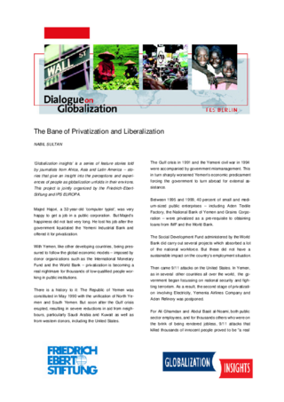 The bane of privatization and liberalization